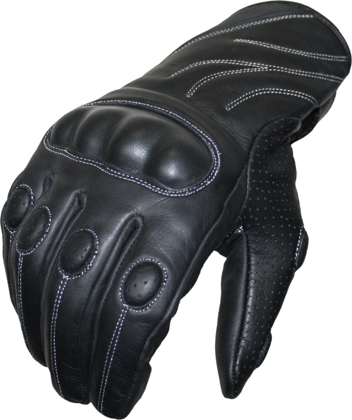 Motorbike Biker Leather Gloves Black